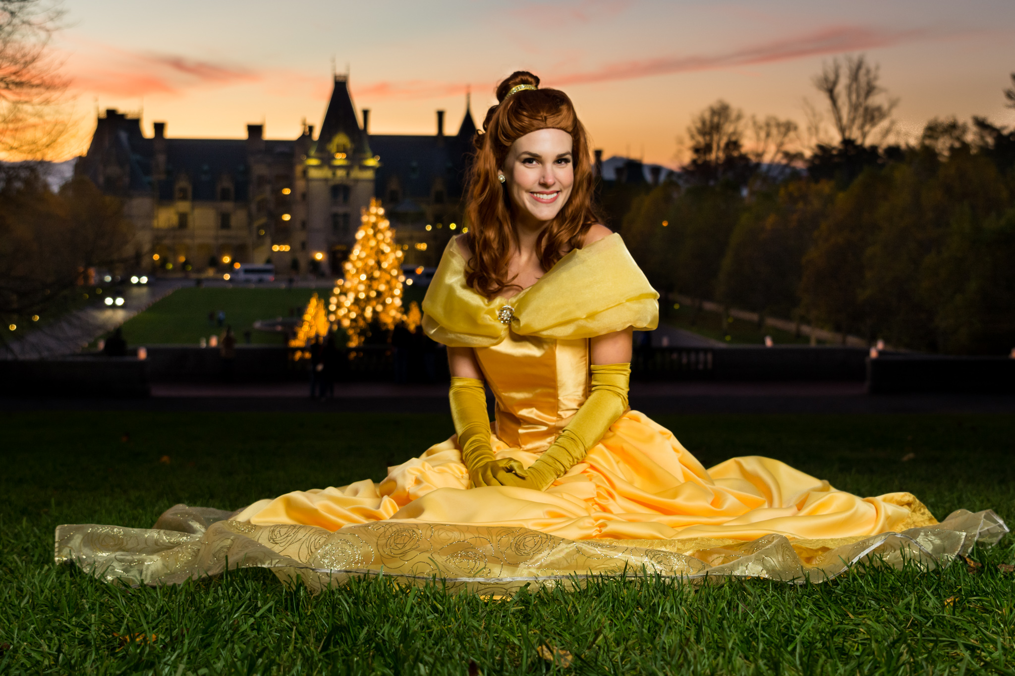 belle in her ball gown
